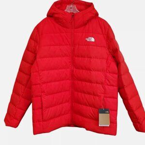 North Face Aconcagua 3 Hoodie Down Insulated Puffer Fiery Red XL New With Tags